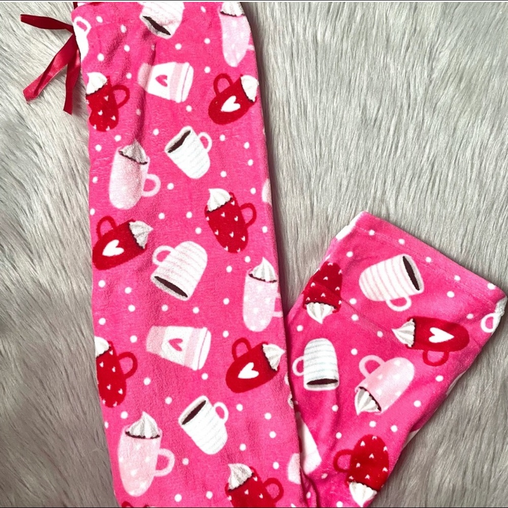 NEW Warm Pink Coffee Pajama Pants - Small